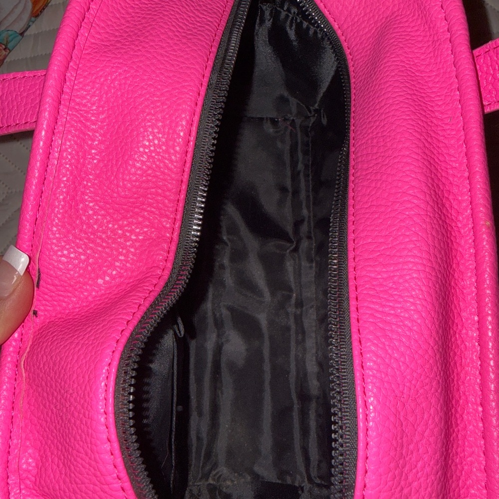Steve Madden Pink and Black Snakeskin Tote - Picture 8 of 12